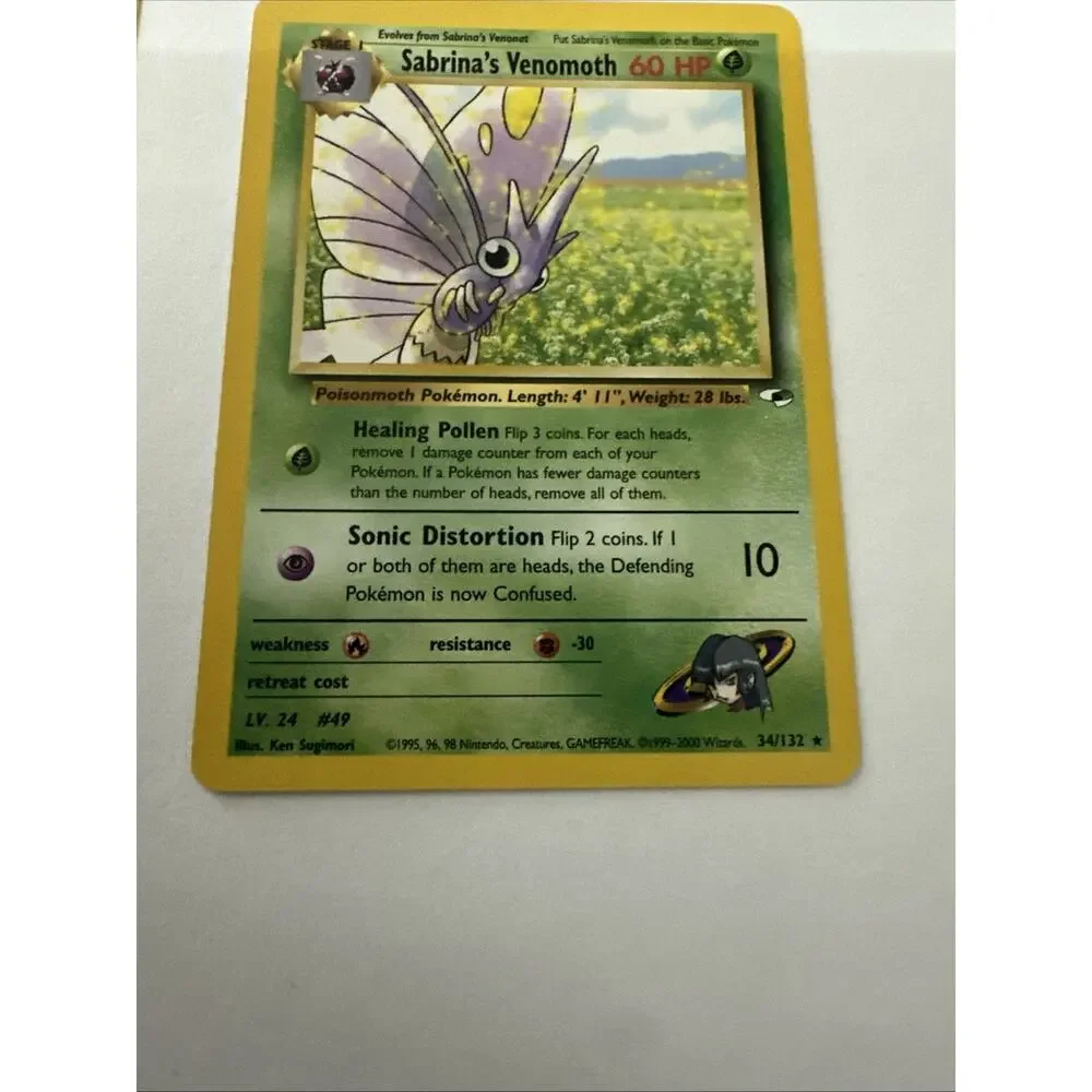 Pokemon Card Gym Heroes Sabrina's Venonat 96/132 & Venomoth 34/132 LP